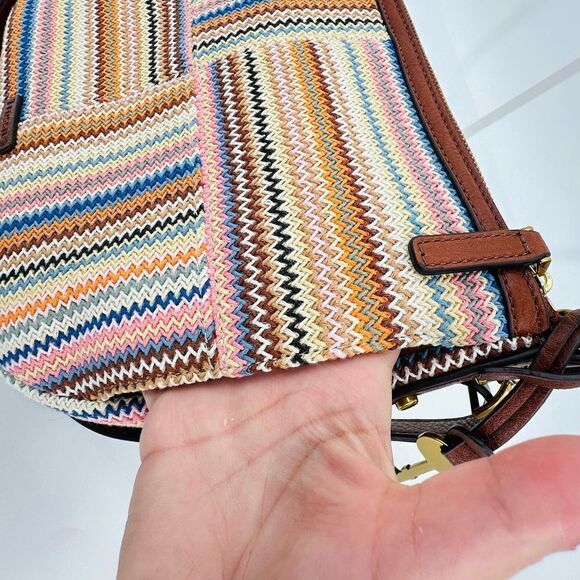 FOSSIL Jolie Crossbody Cotton Woven Canvas Multicolor 2 Straps Summer ZB1736875 - Picture 4 of 10
